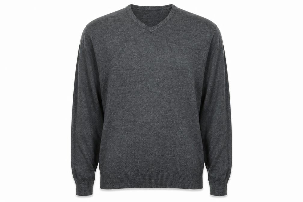 Richard Chang Mens Black V-Neck Acrylic Pullover Jumper Size M Long Sleeve