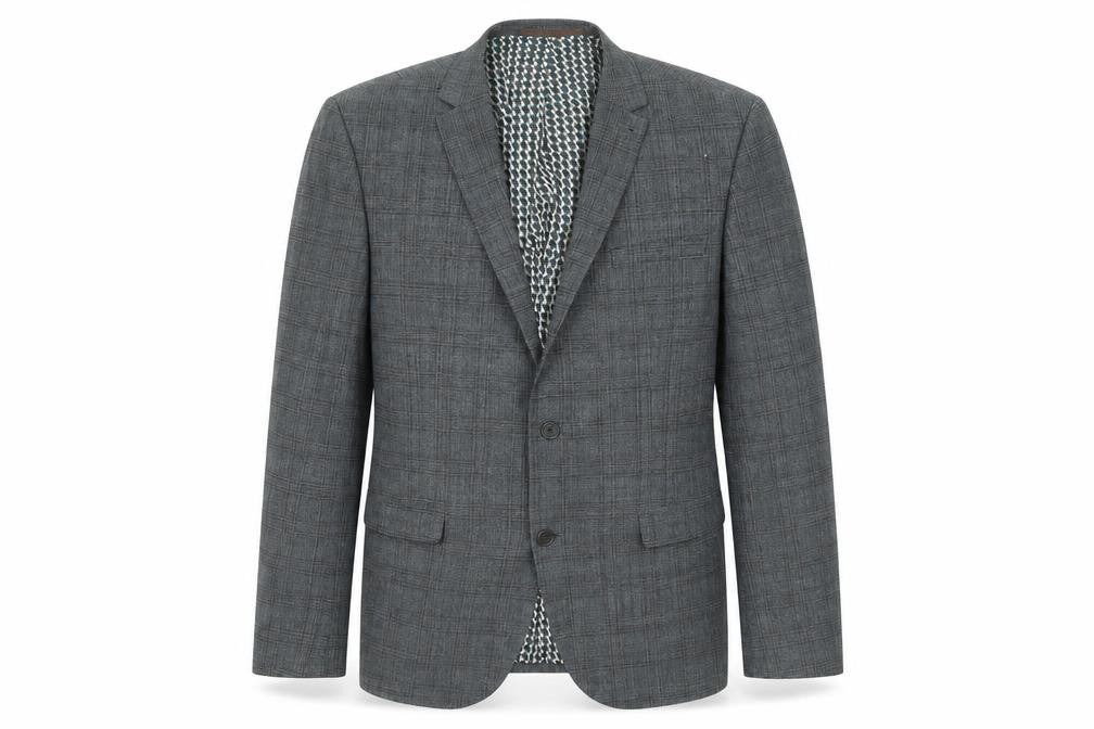 NEXT Mens Grey Plaid Wool Jacket Blazer Size 42 Regular
