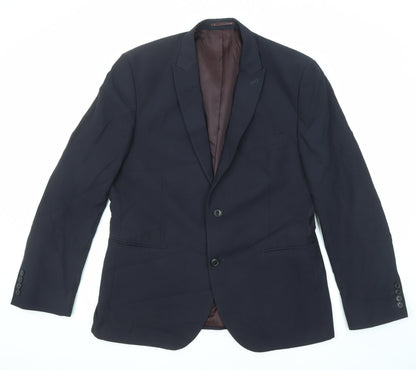 Next Mens Blue Polyester Jacket Suit Jacket Size 44 Regular