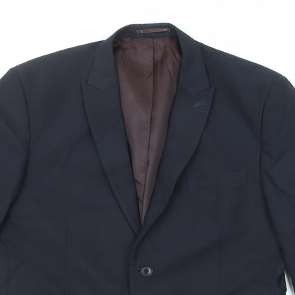 Next Mens Blue Polyester Jacket Suit Jacket Size 44 Regular