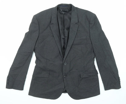 Additional front view of ASOS men’s grey polyester jacket suit jacket, size 40, regular