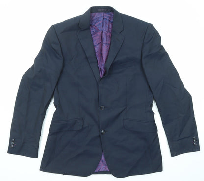 Gibson Mens Blue Wool Jacket Suit Jacket Size 38 Regular