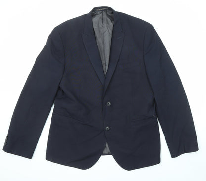 Next Mens Blue Polyester Jacket Suit Jacket Size 44 Regular