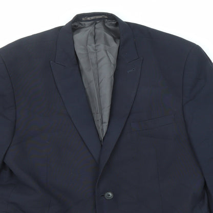 Next Mens Blue Polyester Jacket Suit Jacket Size 44 Regular