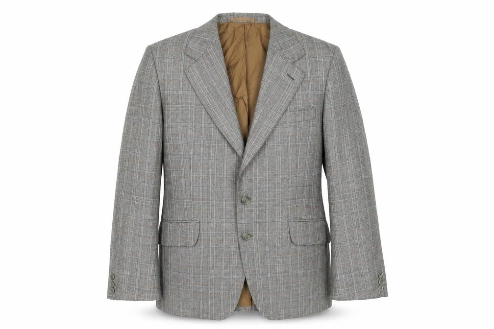 John Weitz Mens Grey Plaid Viscose Jacket Blazer Size 42 Regular