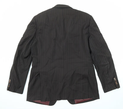 Next Mens Brown Striped Wool Jacket Suit Jacket Size 42 Regular