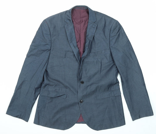 Connor Mens Blue Polyester Jacket Suit Jacket Size 42 Regular