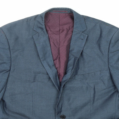 Connor Mens Blue Polyester Jacket Suit Jacket Size 42 Regular