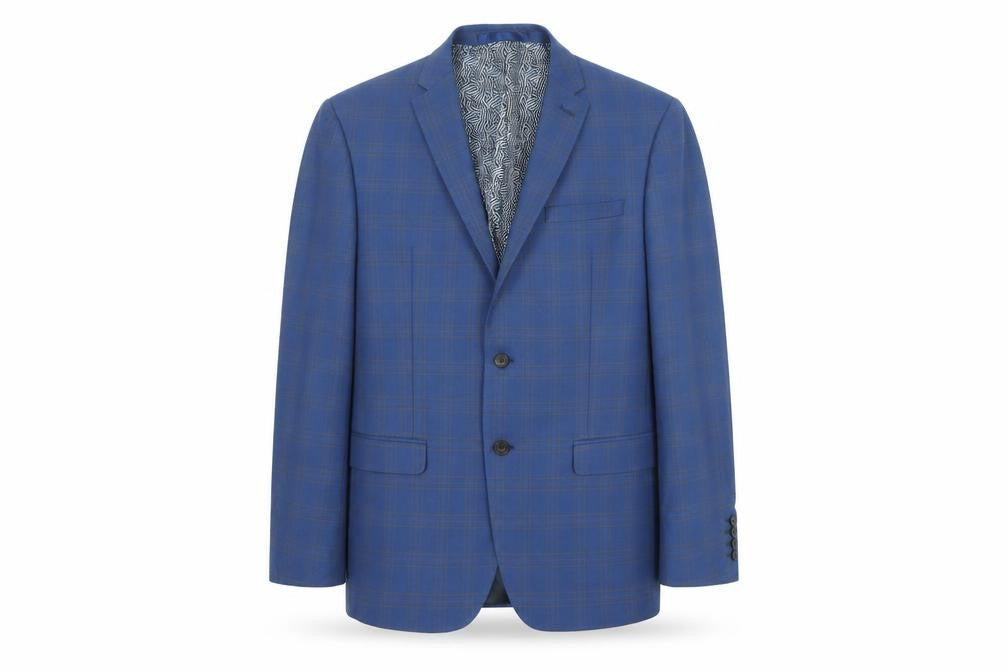 Limehaus Mens Blue Striped Polyester Jacket Suit Jacket Size 40 Regular