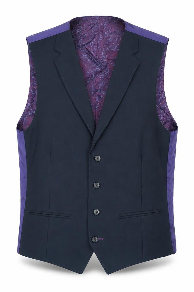 Gibson Mens Blue Wool Jacket Suit Waistcoat Size 40 Regular