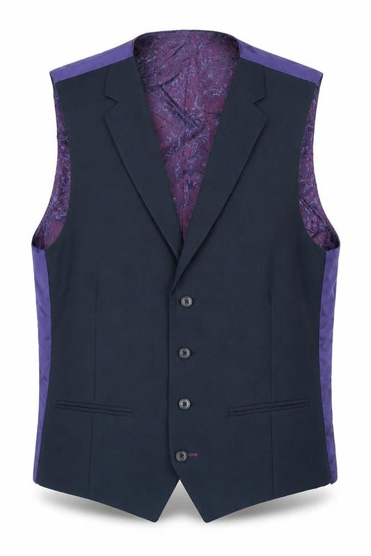 Gibson Mens Blue Wool Jacket Suit Waistcoat Size 40 Regular