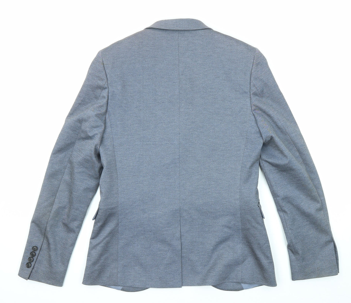 Topman Mens Blue Polyester Jacket Suit Size 38 Regular