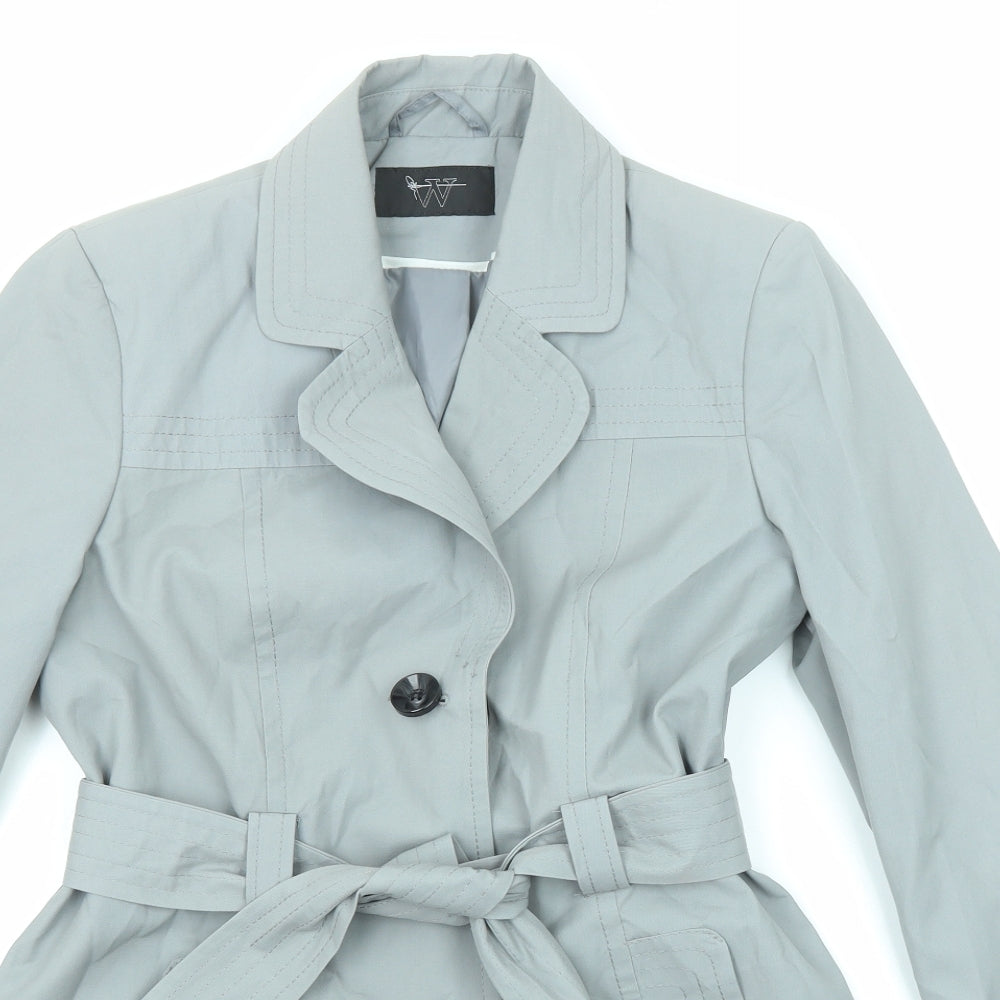 BHS Womens Grey Pea Coat Coat Size 12 Button