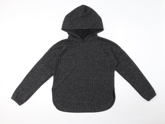 I SAW IT FIRST Womens Grey Polyester Pullover Hoodie Size 10 Pullover