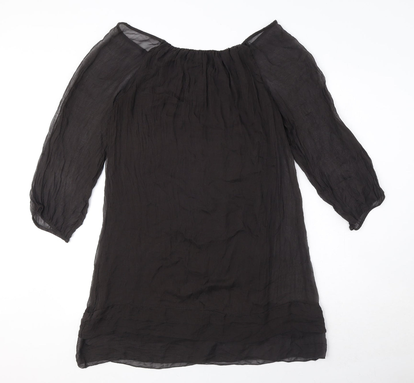 Phase Eight Womens Black Polyester Sheath Size M Boat Neck Pullover