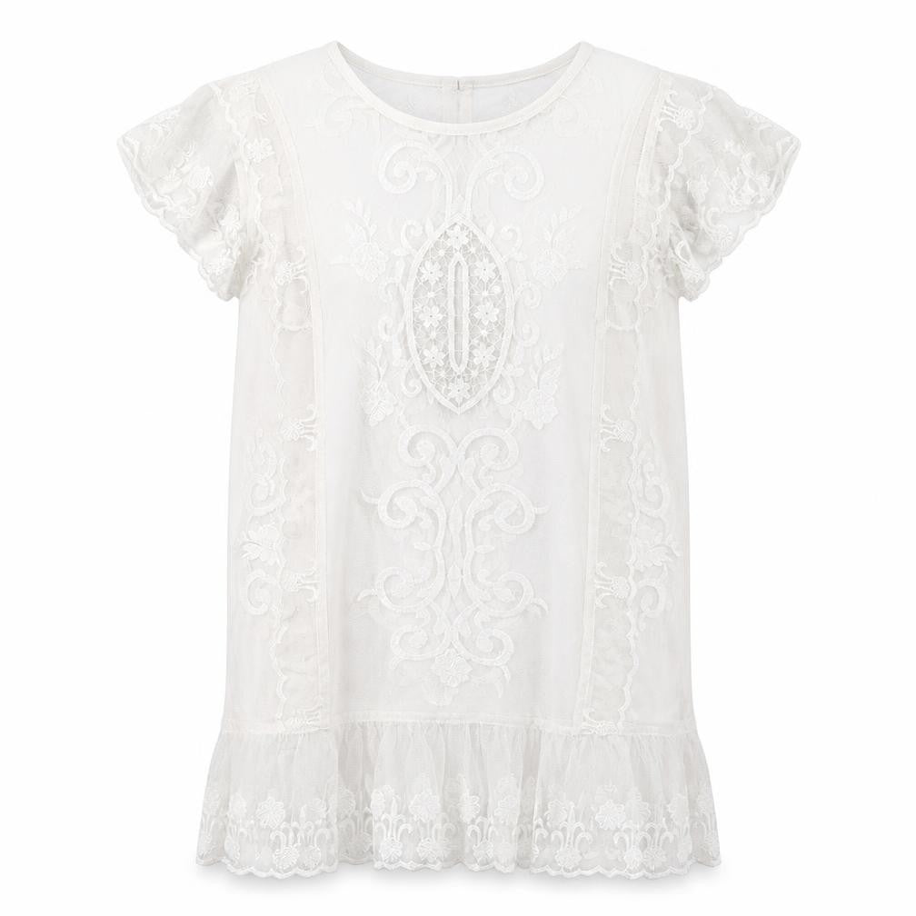 Very Womens White Polyester T-Shirt Dress Size 10 Round Neck Pullover
