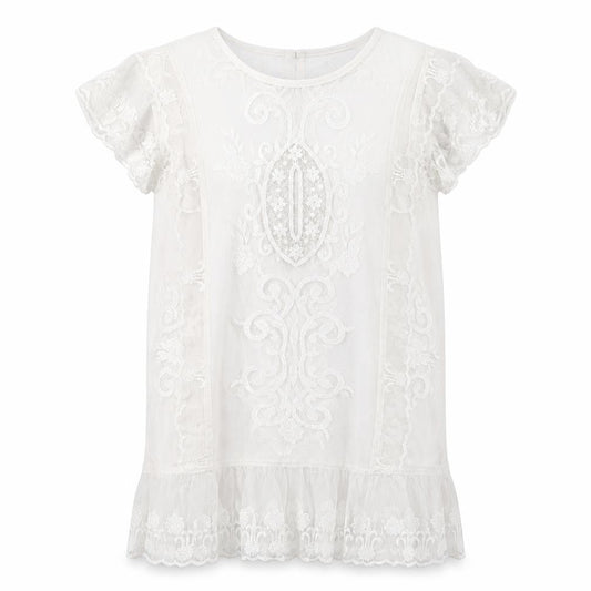 Very Womens White Polyester T-Shirt Dress Size 10 Round Neck Pullover