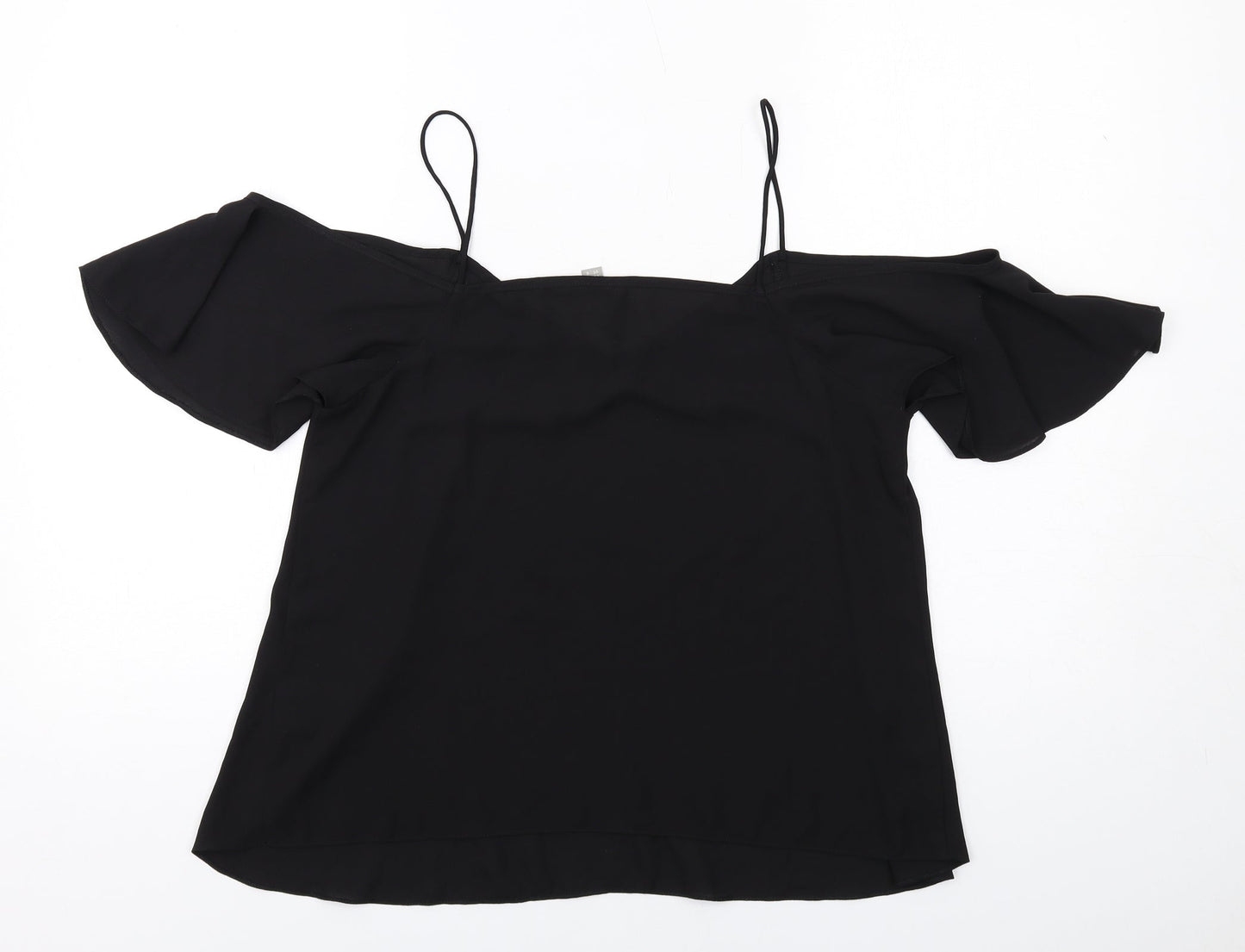 ASOS Womens Black Polyester Basic Blouse Size 12 Off the Shoulder