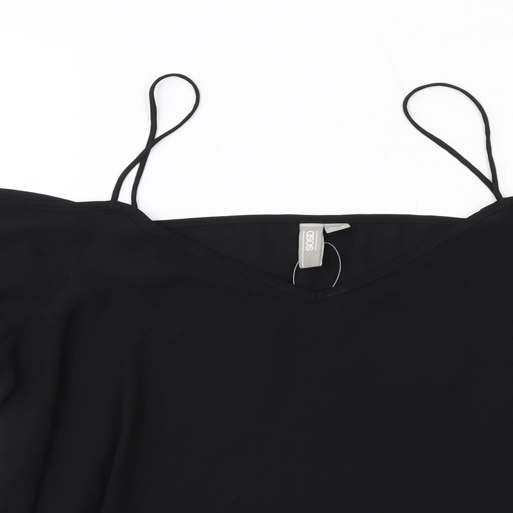 ASOS Womens Black Polyester Basic Blouse Size 12 Off the Shoulder