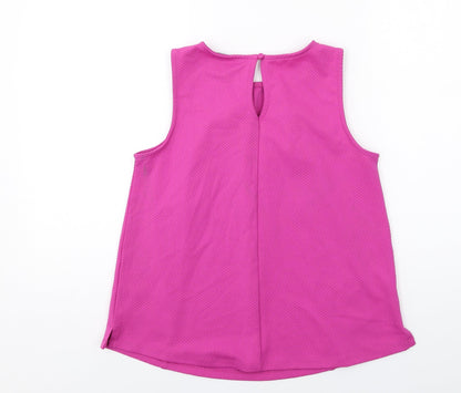 Dorothy Perkins Womens Purple Polyester Basic Tank Size 10 Round Neck - Textured