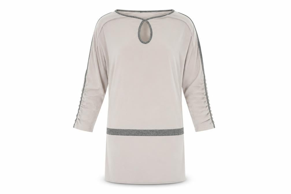 Rinascimento Womens Beige Polyester Jumper Dress Size M Boat Neck Pullover