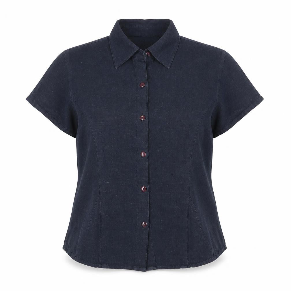 Spicy Womens Blue Viscose Basic Button-Up Size 16 Collared