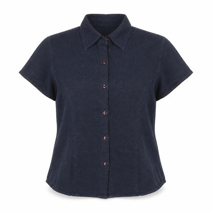 Spicy Womens Blue Viscose Basic Button-Up Size 16 Collared