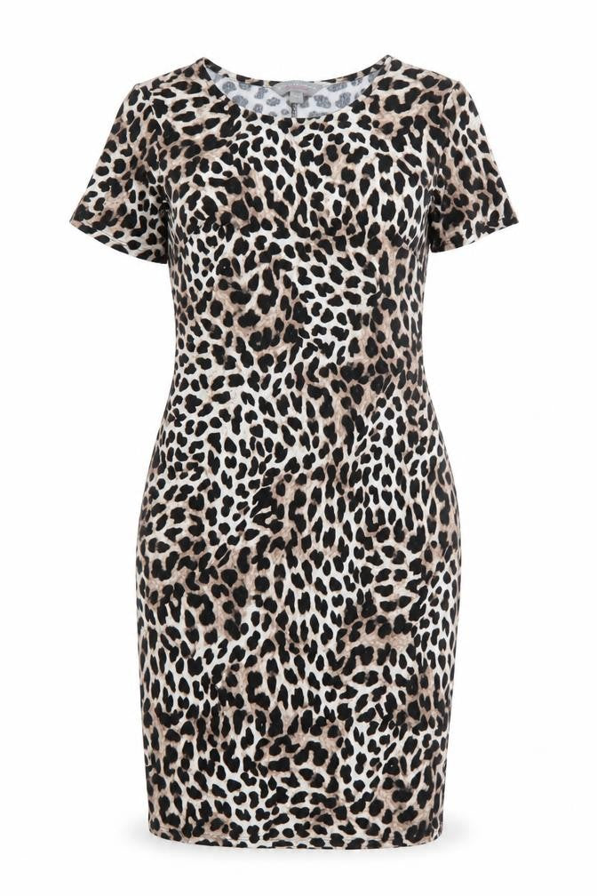 Dorothy Perkins Womens Multicoloured Animal Print Viscose Shift Size 14 Round Neck Pullover - Cheetah pattern