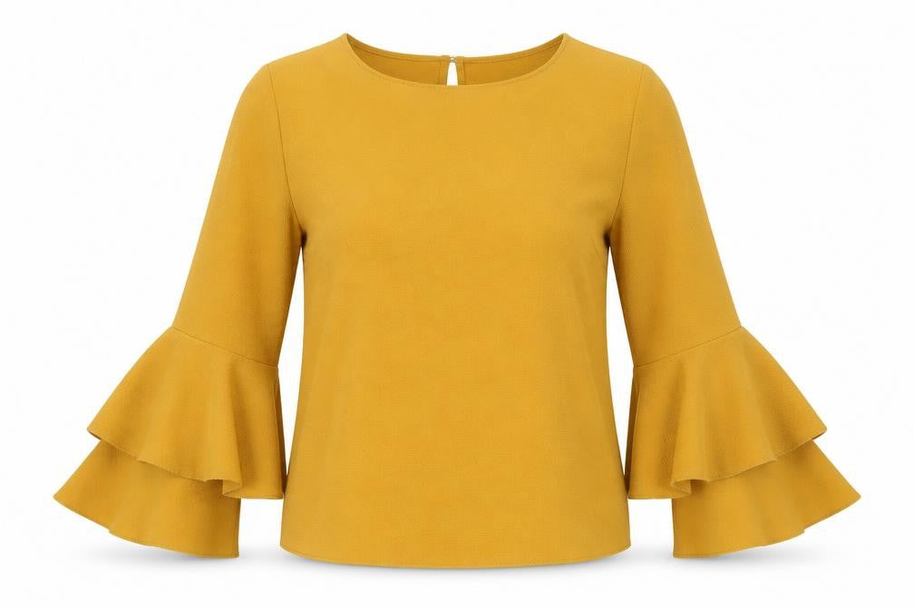 New Look Womens Orange Polyester Basic Blouse Size 8 Round Neck