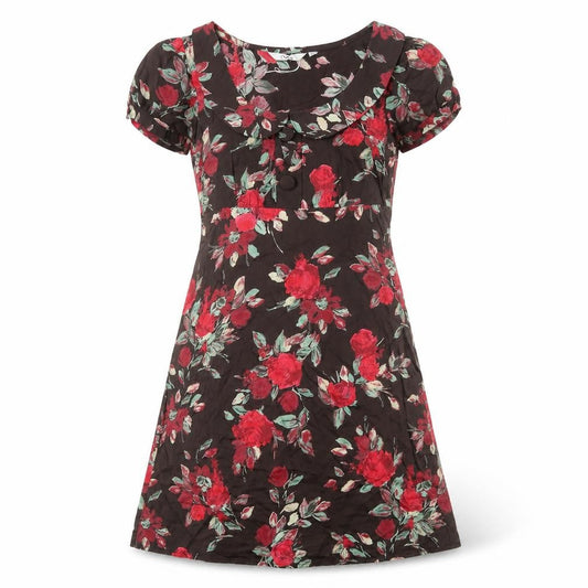 MK Womens Brown Floral Cotton A-Line Size 8 Collared Pullover