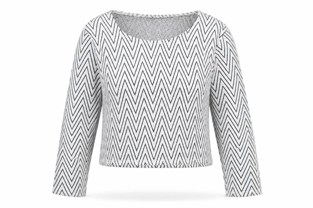 Boohoo Womens Grey Herringbone Viscose Basic T-Shirt Size 10 Round Neck