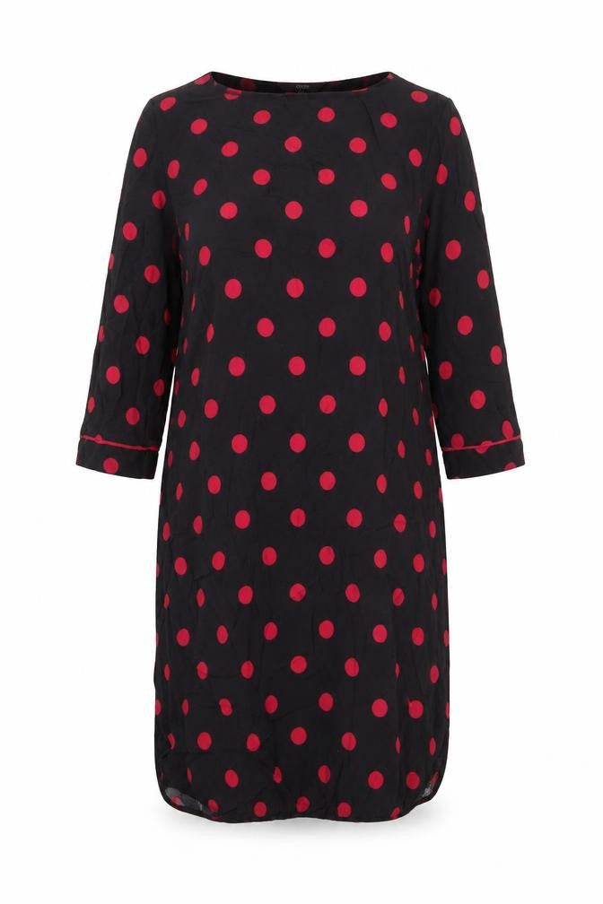NEXT Womens Black Polka Dot Viscose Shift Size 12 Round Neck Pullover