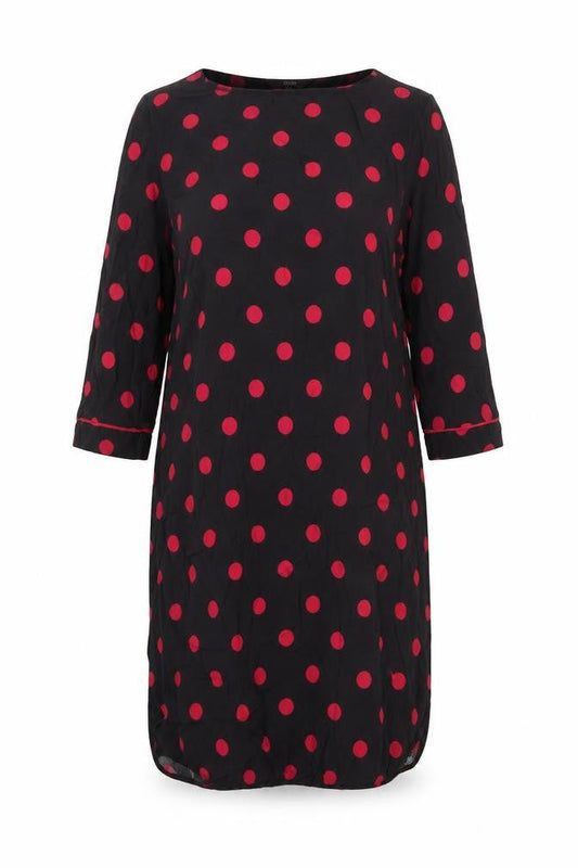NEXT Womens Black Polka Dot Viscose Shift Size 12 Round Neck Pullover