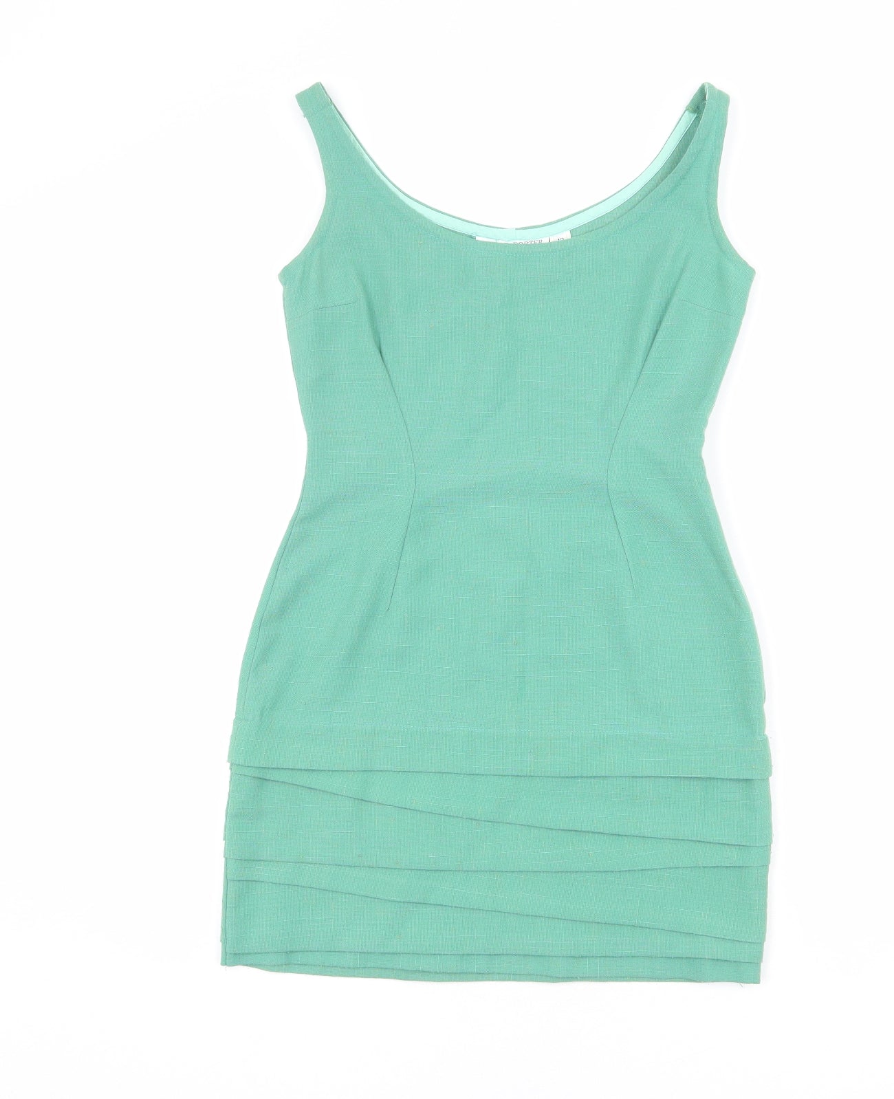Abigail Porter Womens Green Polyester Mini Size 12 Scoop Neck Zip