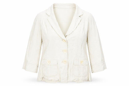 EWM Womens Beige Jacket Blazer Size 14 Button