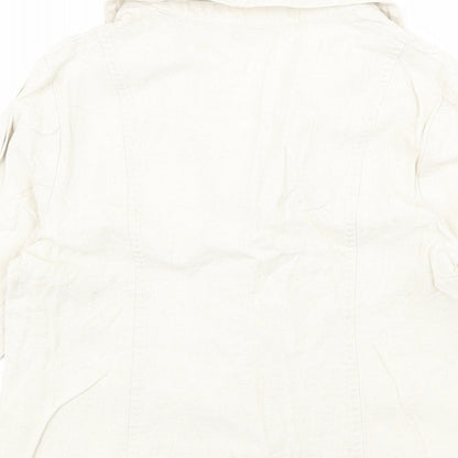 EWM Womens Beige Jacket Blazer Size 14 Button