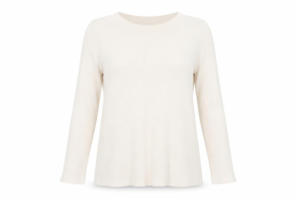 Oasis Womens Beige Round Neck Viscose Pullover Jumper Size L