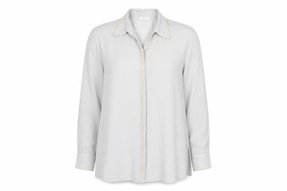 St Michael Womens Grey Polyester Basic Button-Up Size 14 Collared