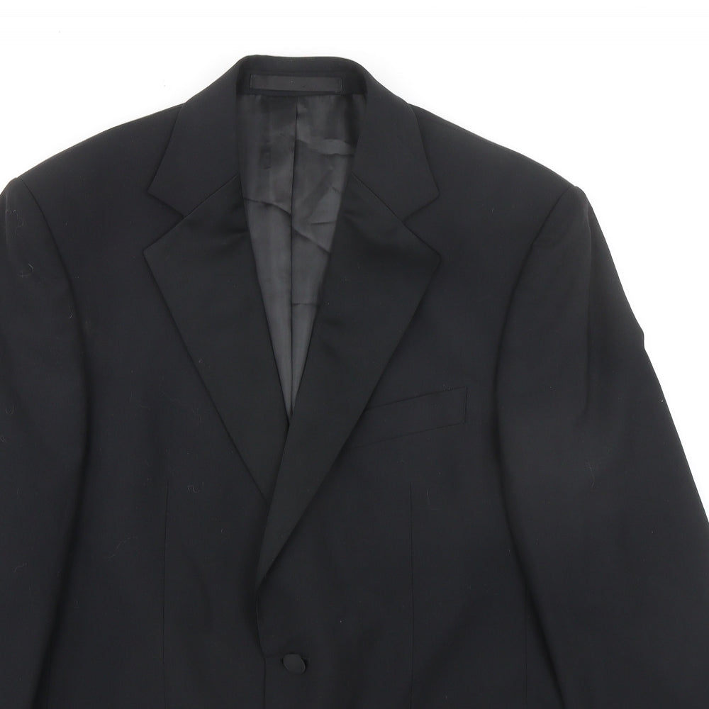 Marks and Spencer Mens Black Polyester Jacket Suit Jacket Size 38 Regular