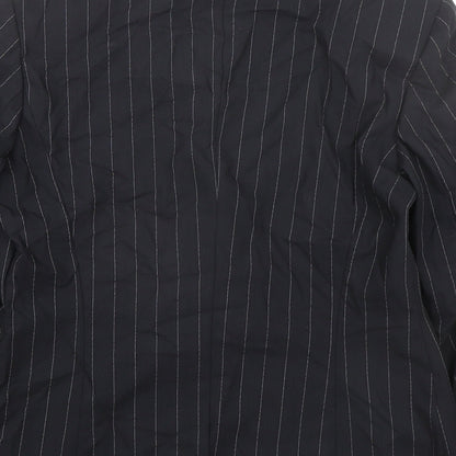 Yomanis Womens Black Striped Jacket Blazer Size 12 Button