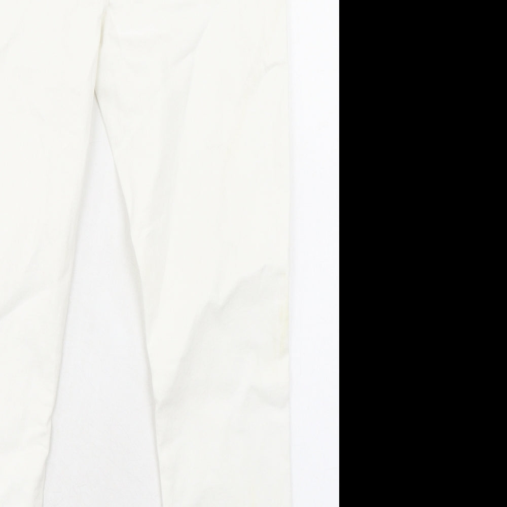 Marks and Spencer Womens White Cotton Skinny Jeans Size 12 L25 in Regular Zip