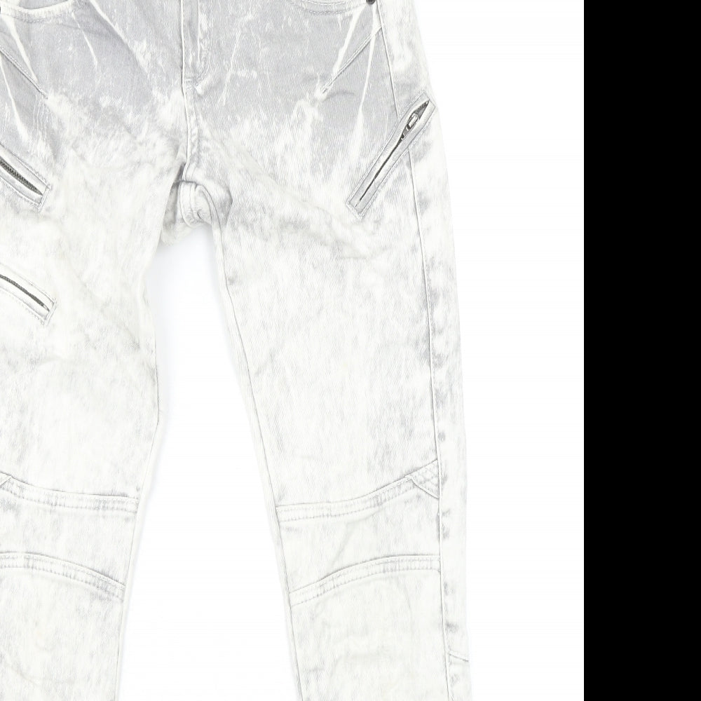 Abandon Ship Womens Grey Cotton Skinny Jeans Size 26 in L30 in Slim Zip - Zip pocket detail