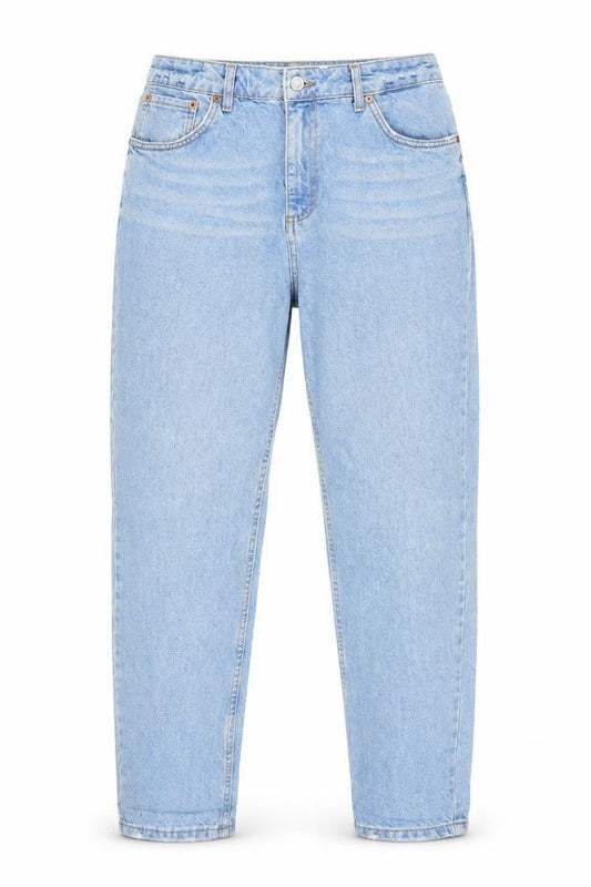 Topshop Womens Blue Cotton Tapered Jeans Size 32 in L30 in Regular Zip