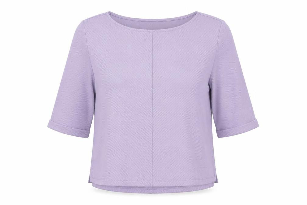 H&M Womens Purple Polyester Basic Blouse Size M Boat Neck