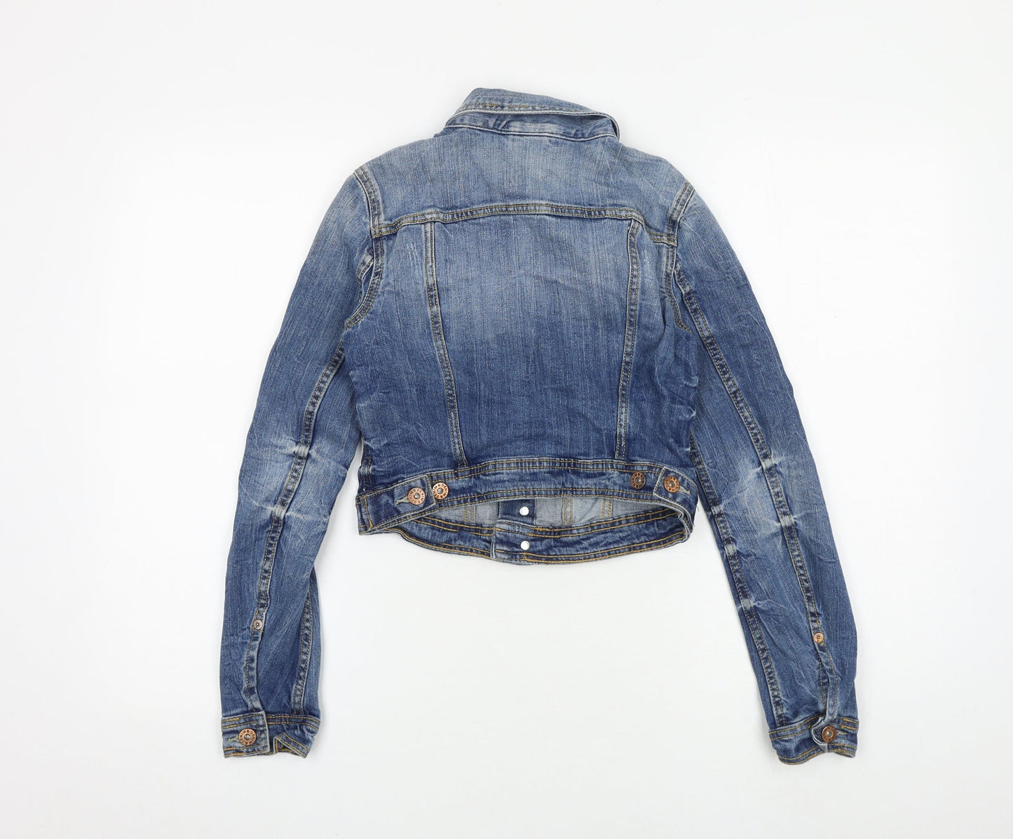 H&M Womens Blue Jacket Size 6 Button