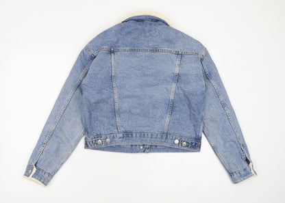 Topshop Womens Blue Jacket Size 10 Button