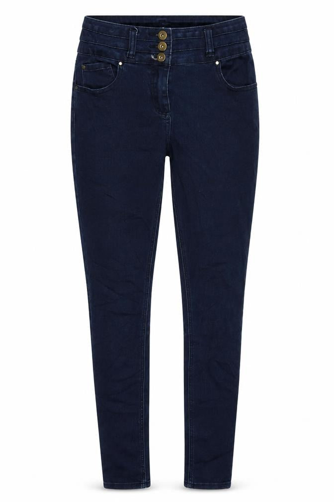 F&F Womens Blue Cotton Skinny Jeans Size 8 L32 in Slim Zip