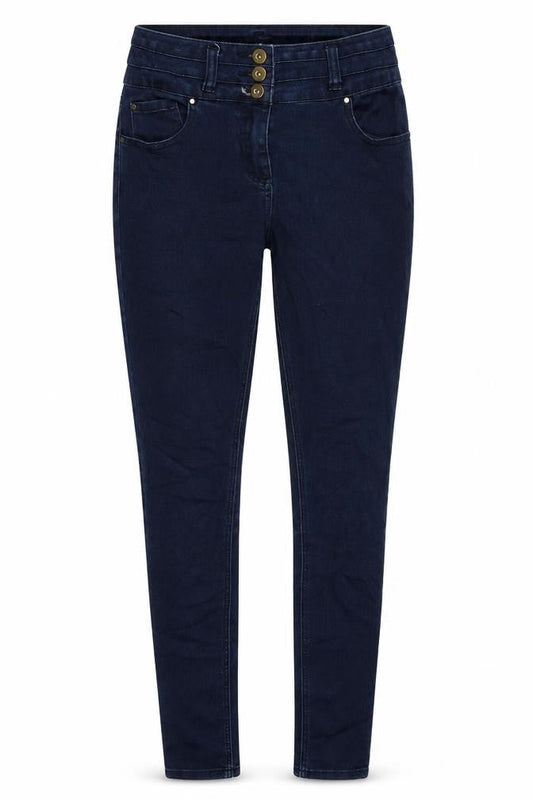 F&F Womens Blue Cotton Skinny Jeans Size 8 L32 in Slim Zip