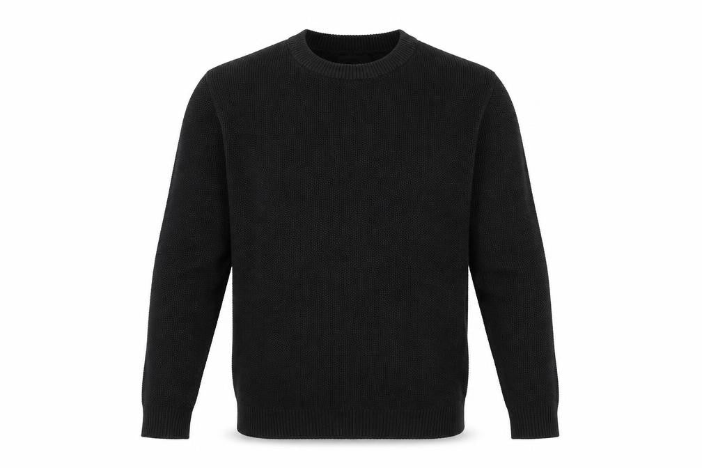 Pull&Bear Mens Black Crew Neck Polyester Pullover Jumper Size M Long Sleeve