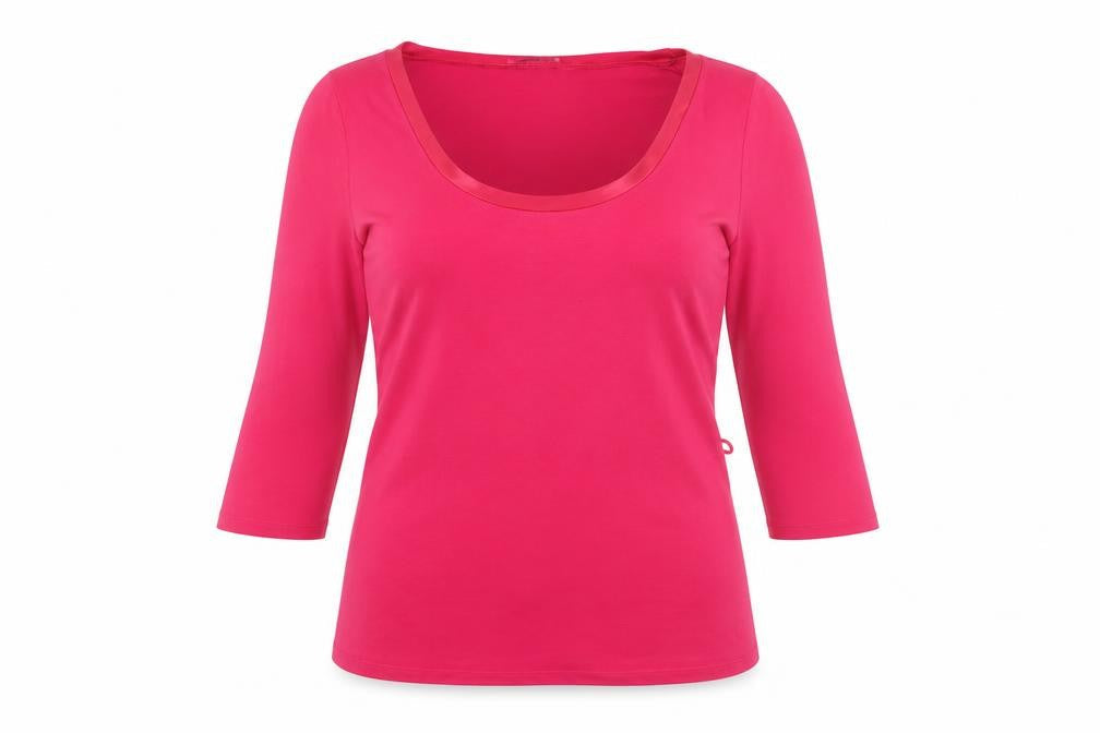 Autograph Womens Pink Viscose Basic T-Shirt Size 14 Boat Neck